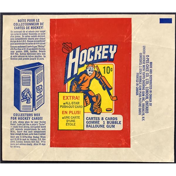 1972-73 O-PEE-CHEE NHL HOCKEY WRAPPER
