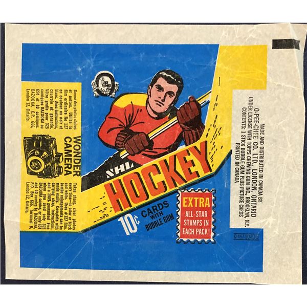 1969-70 O-PEE-CHEE NHL HOCKEY WRAPPER