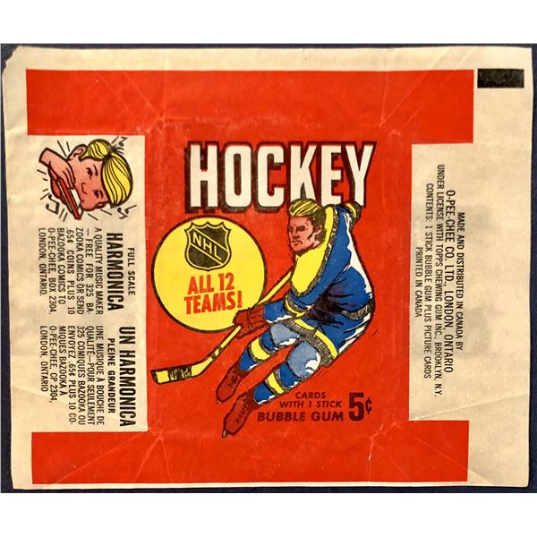 1968-69 O-PEE-CHEE NHL HOCKEY WRAPPER