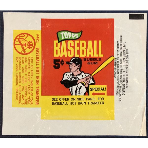 1965 O-PEE-CHEE BASEBALL WRAPPER