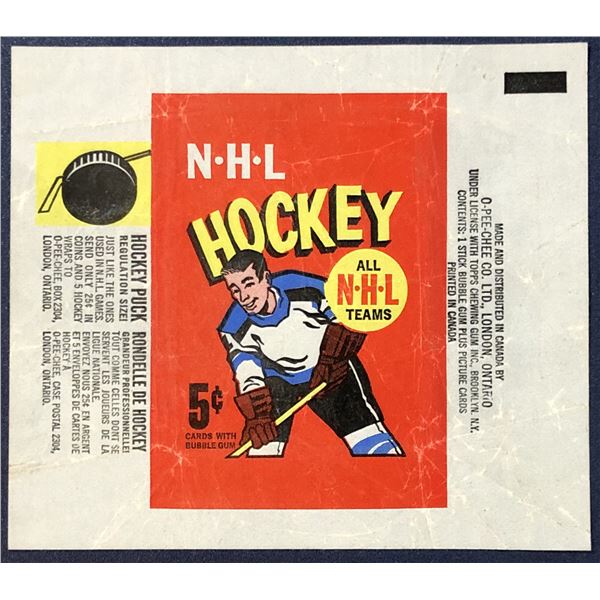 1966-67 O-PEE-CHEE NHL HOCKEY WRAPPER - ORR ROOKIE YEAR