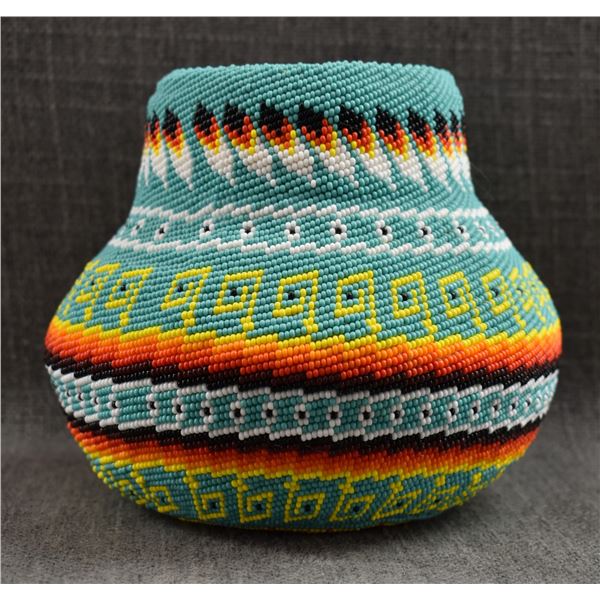 NAVAJO  BEADED BASKET