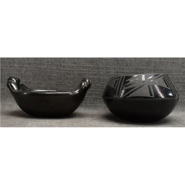 TWO SANTA CLARA POTTERY BOWLS