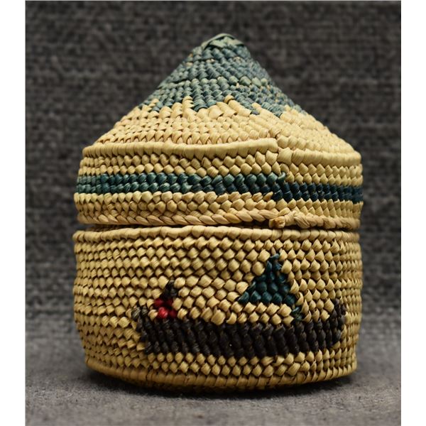 NOOTKA /MAKAH LIDDED BASKET