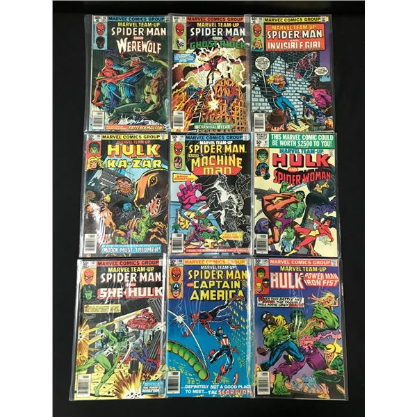 LOT OF 9 MARVEL TEAM UP COMICS FEATURING SPIDERMAN - MARVEL COMICS