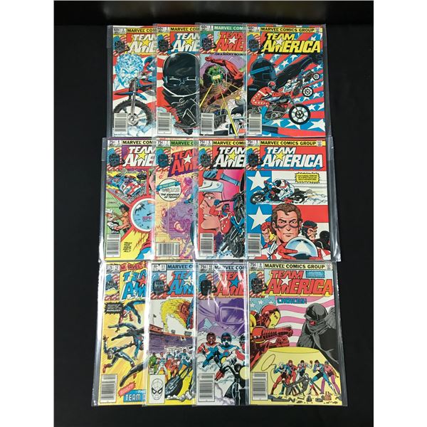 LOT OF 12 TEAM AMERICA COMICS #1-12 - MARVEL COMICS