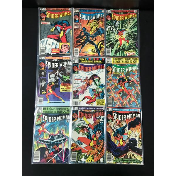 LOT OF 9 SPIDERWOMAN COMICS 0 MARVEL COMICS