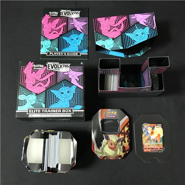 POKEMON TCG SWORD AND SHIELD EVOLVING SKIES ETB AND POKEMON TCG TIN