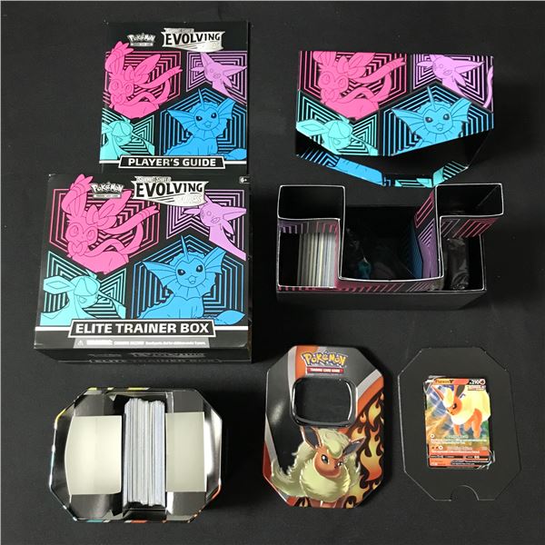 POKEMON TCG SWORD AND SHIELD EVOLVING SKIES ETB AND POKEMON TCG TIN