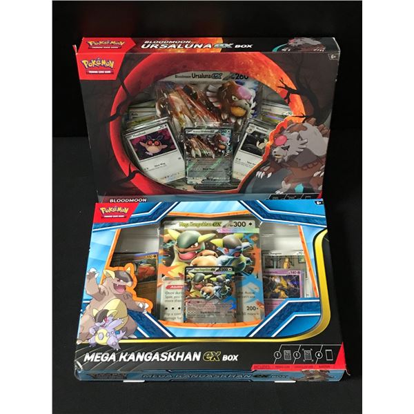 LOT OF 2 POKEMON TCG MEGA KANGASKHAN AND BLOODMOON URSALUNA TRADING CARD BOXES