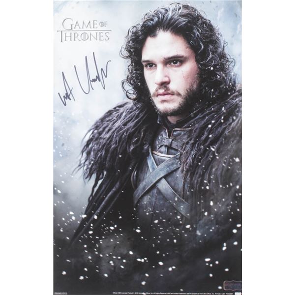 KIT HARRINGTON SIGNED JON SNOW GAME OF THRONES 11 X 18 RADKE COA