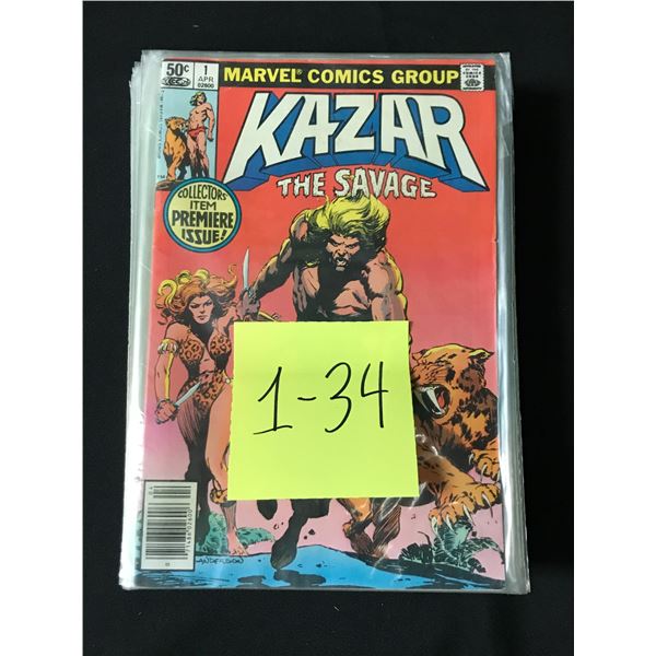 KAZAR THE SAVAGE #1-34 - MARVEL COMICS