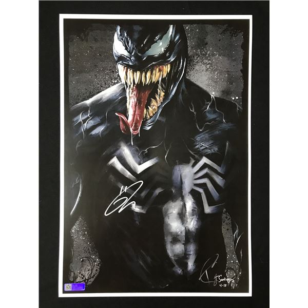 TOM HARDY SIGNED VENOM 11 X 18 PRINT - CELEBRITY COA