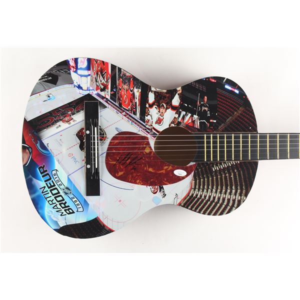MARTIN BRODEUR SIGNED GUITAR - JSA COA