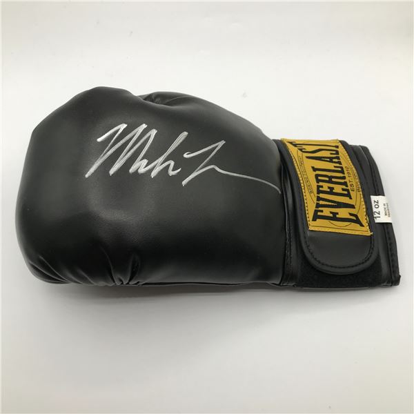 Mike Tyson SIGNED BLACK EVERLAST BOXING GLOVE - WWOC COA