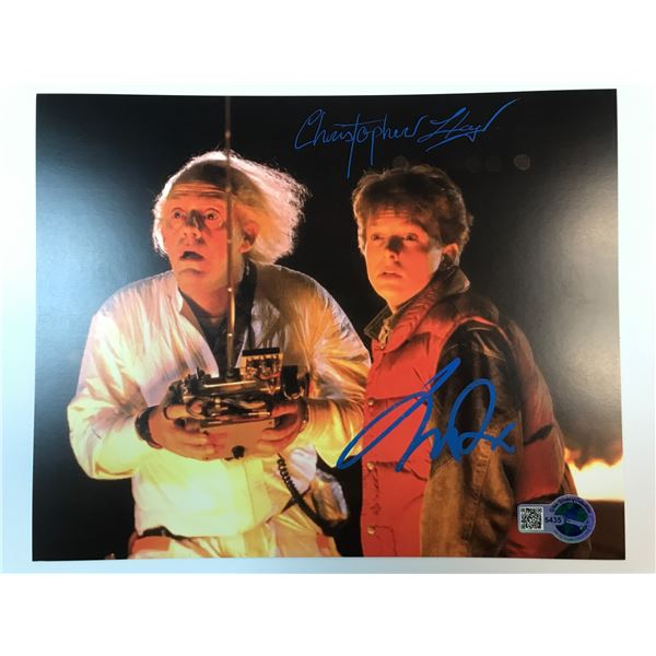 CHRISTOPHER LLOYD AND Michael J FOX DUAL SIGNED BACK TO THE FUTURE 8X10 - WWOC COA