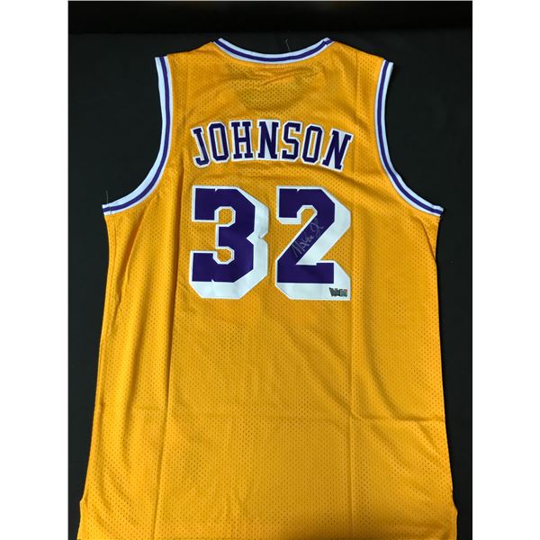 MAGIC JOHNSON SIGNED Los Angeles LAKERS BASKETBALL JERSEY - ACE COA