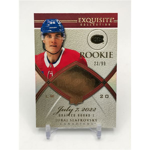 2023 UPPER DECK EXQUISITE COLLECTION JURAJ SLAVKOFSKY ROOKIE PATCH TRADING CARD 23/99