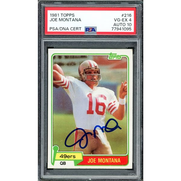 1981 TOPPS JOE MONTANA SIGNED ROOKIE CARD - PSA GRADE 10