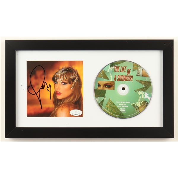 Taylor Swift SIGNED LIFE OF A SHOWGIRL CD SLEEVE PRESENTATION PIECE - JSA COA