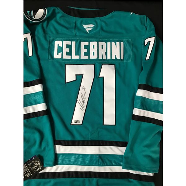 MACKLIN CELEBRINI SIGNED SAN JOSE SHARKS HOCKEY JERSEY - ACE COA
