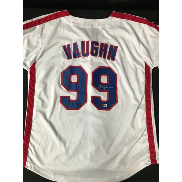 CHARLIE SHEEN SIGNED VAUGHN WILD THING BASEBALL JERSEY - BECKETT COA