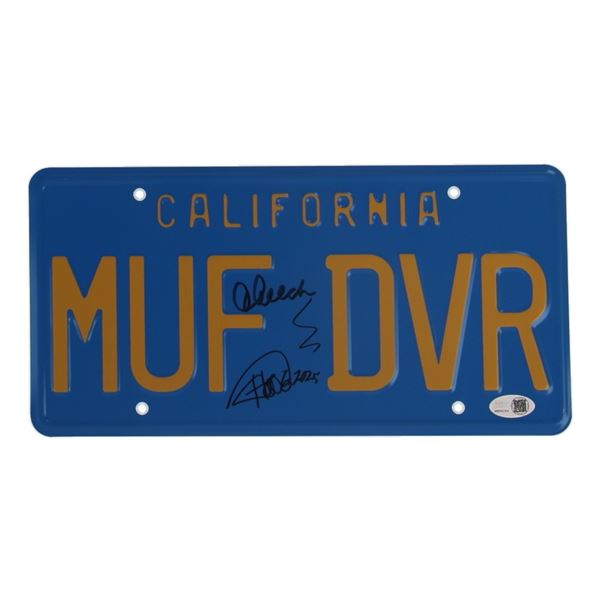 CHEECH AND CHONG SIGNED MUF DVR LICENSE PLATE - JSA COA
