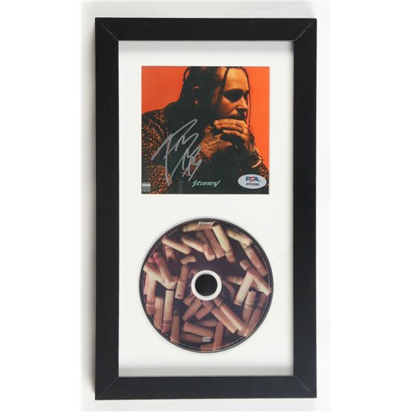 POST MALONE SIGNED AND FRAMED  STONEY CD SLEEVE PRESENTATION PIECE - PSA COA