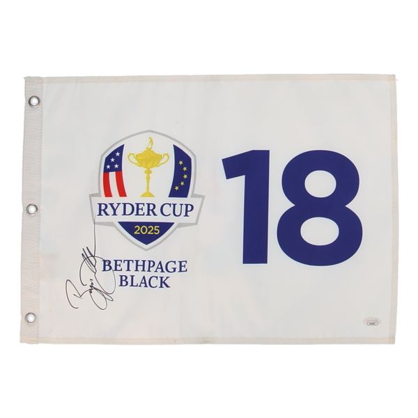 BRYSON DESCHAMBO SIGNED RYDER CUP PIN FLAG (JSA COA)