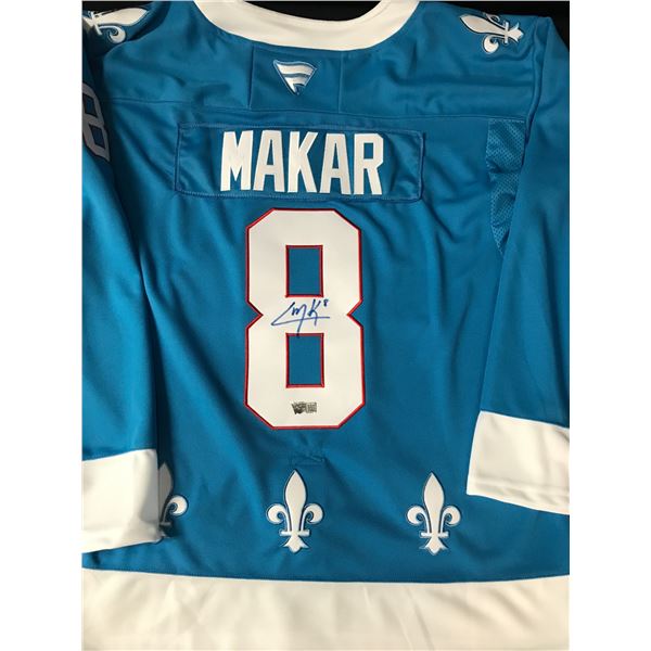 CALE MAKAR SIGNED (QUEBEC NORDIQUES) COLORADO AVALANCHE HOCKEY JERSEY - ACE COA