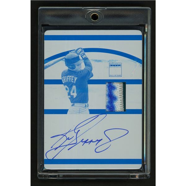 2020 PANINI NATIONAL TREASURES KEN GRIFFEY JR SIGNED 1 ODF 1 PRINTING PLATE - PANINI COA