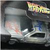 Image 2 : CHRISTOPHER LLOYD & Michael J FOX DUAL SIGNED DELOREAN BACK TO THE FUTURE - WWOC COA
