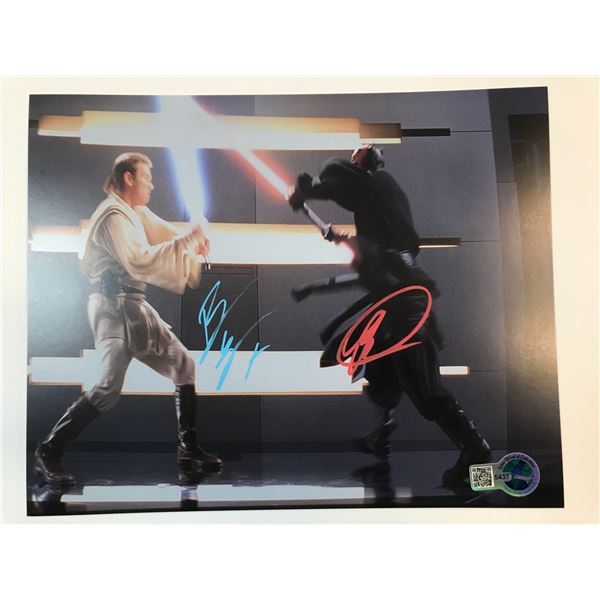 EWAN MCGREGOR AND RAY PARK DUAL SIGNED Star Wars 8X10 - WWOC COA