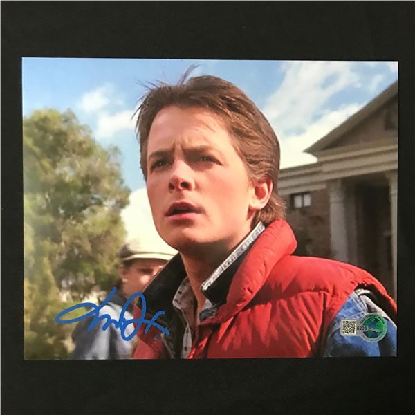 Michael J FOX SIGNED BACK TO THE FUTURE 8X10 - WWOC COA