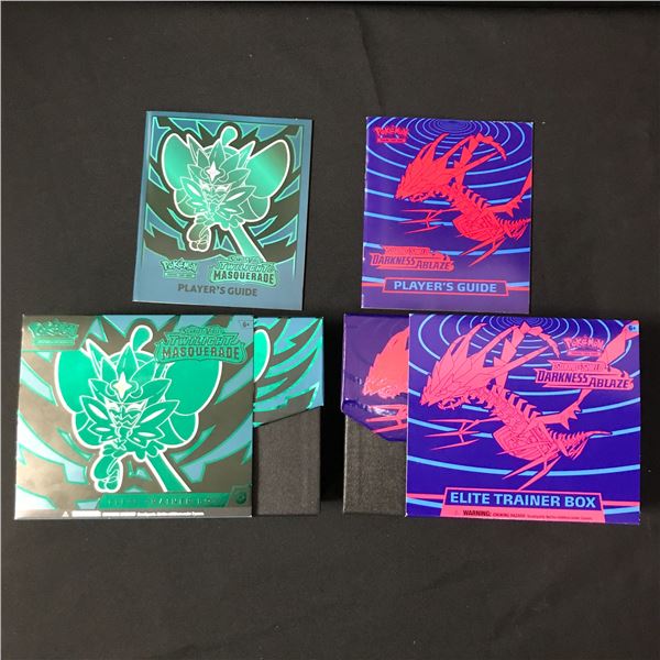 2 BOXES OF POKEMON TCG 1 X TWILIGHT MASQUERADE AND 1 X DARKNESS ABLAZE BOTH WITH PLAYER GUIDES