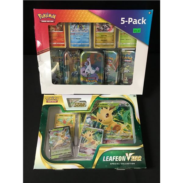 2 BOXES OF POKEMON TCG 1.X LEAFEON V STAR AND 1 X 5 PACK