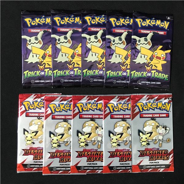 LOT OF 10 POKEMON TCG SEALED BOOSTER PACKS 5 X TRICK OR TRADE AND 5 X DESTINED RIVALS