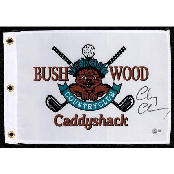 Chevy Chase Autographed Caddyshack Golf Pin Flag Beckett