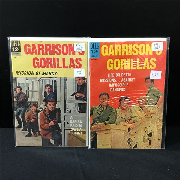 LOT OF GARRISON'S GORILLAS COMICS #3-4 (1968) - DELL COMICS