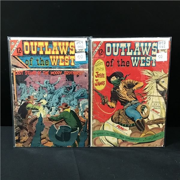 LOT OF 2 OUTLAWS OF THE WEST COMICS #58-59 (1966) - CDC COMICS