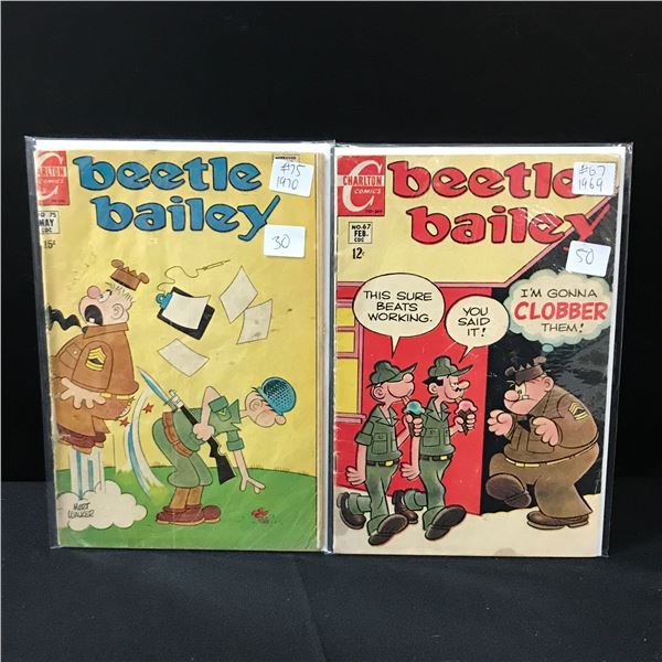 LOT OF 2 BEETLE BAILEY COMICS #67 & #75 - CHARLTON COMICS