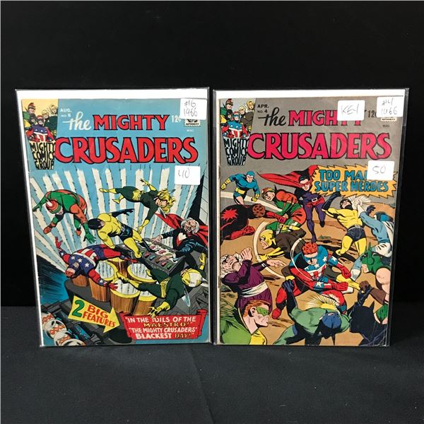 LOT OF 2 THE MIGHTY CRUSADERS COMICS #4 & #6 (1966) - MIGHTY COMICS