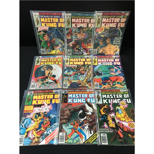 LOT OF 9 MASTER OF KUNG FU COMICS - MARVEL COMICS
