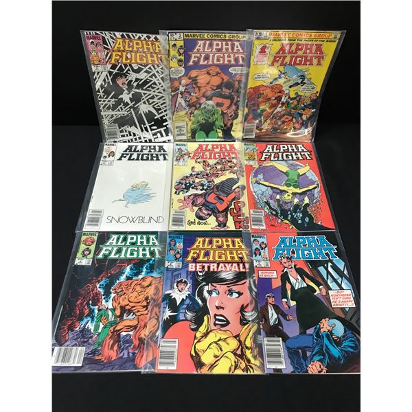 LOT OF 8 ALPHA FLIGHT COMICS #1-9  - MARVEL COMICS