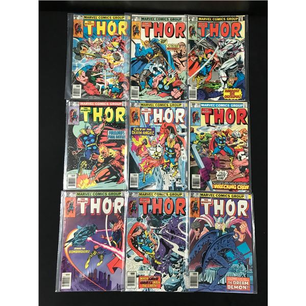 LOT OF 9 THE MIGHTY THOR COMICS - MARVEL COMICS