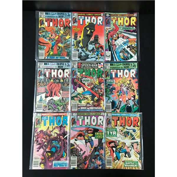 LOT OF 9 THE MIGHTY THOR COMICS - MARVEL COMICS
