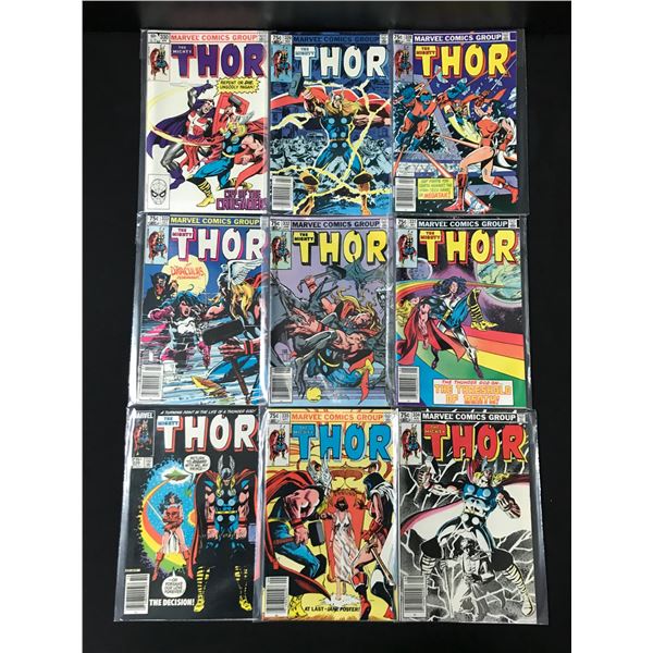 LOT OF 9 THE MIGHTY THOR COMICS - MARVEL COMICS