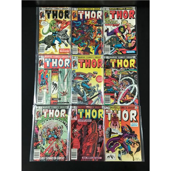 LOT OF 9 THE MIGHTY THOR COMICS - MARVEL COMICS