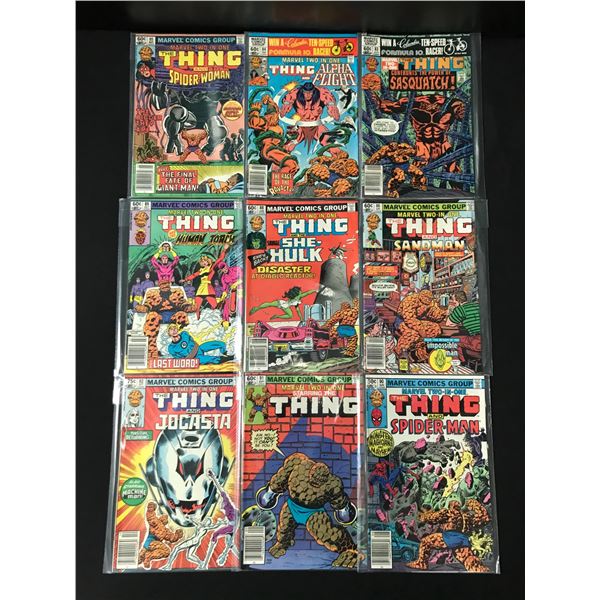 LOT OF 9 COMICS FEATURING THE THING - MARVEL COMICS