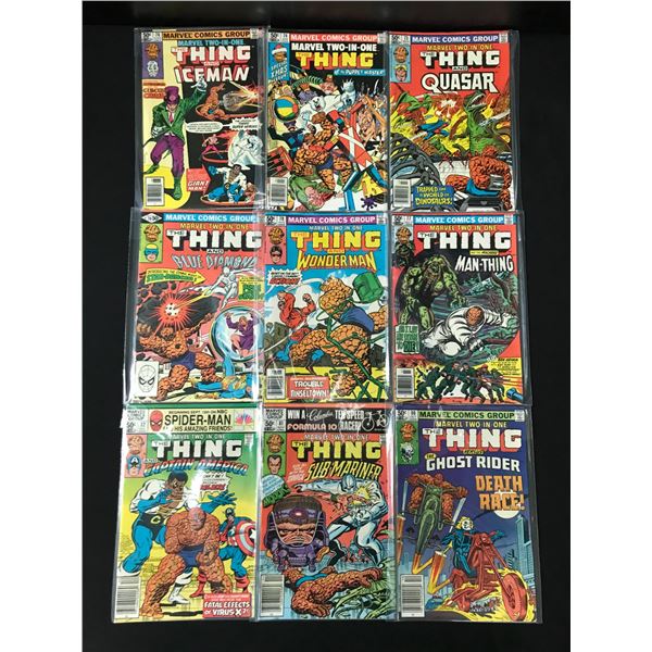 LOT OF 9 COMICS FEATURING THE THING - MARVEL COMICS
